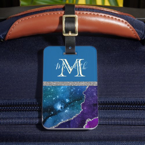 Colorful Unique Custom Lettering Agate Luggage Tag
