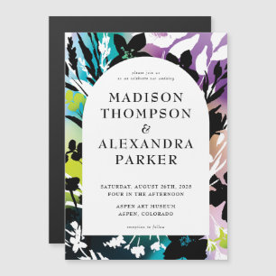 Colorful & Unique Floral Wedding Invitation Magnet