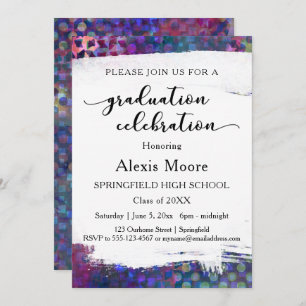 Colorful, Unique Graduation Party Invitation