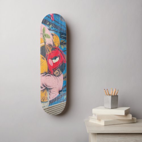 Colorful unique graffiti skateboard