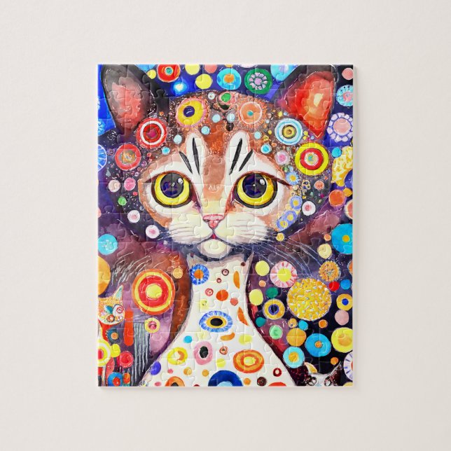 Colorful Unique Kitten Jigsaw Puzzle (Vertical)