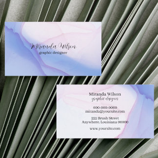 Colorful Unique Purple Watercolor Designer Business Card