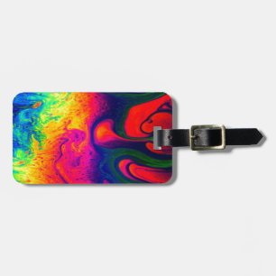 Colorful Unique Rainbow Swirl PERSONALIZE IT Luggage Tag