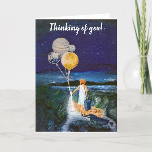 Colorful unique scenic thinking of you card