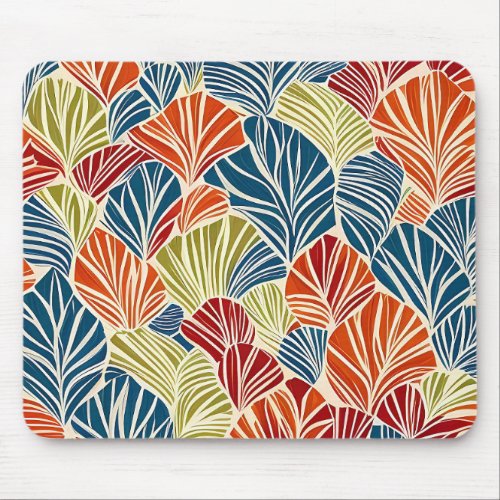 Colorful unique trendy retro pattern mouse pad