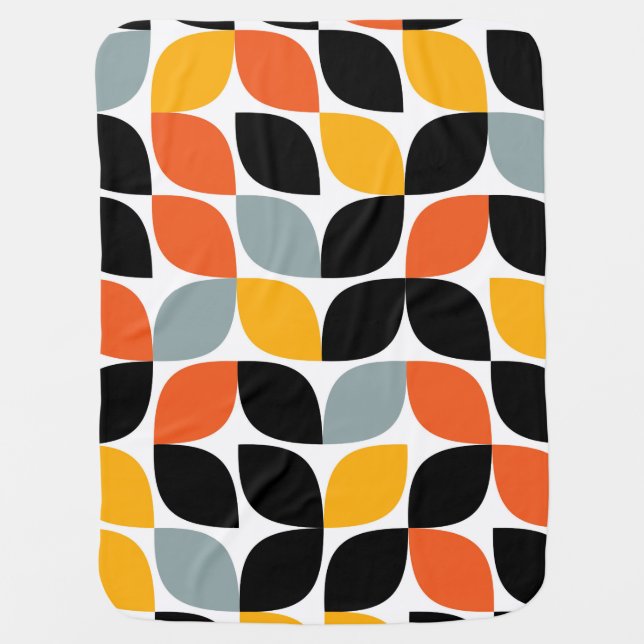 Colorful, unique, trendy, urban leaf concept baby blanket (Front)
