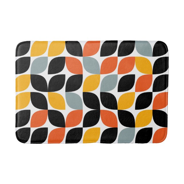 Colorful, unique, trendy, urban leaf concept bath mat (Front)
