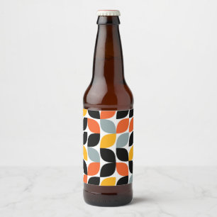 Colorful, unique, trendy, urban leaf concept beer bottle label
