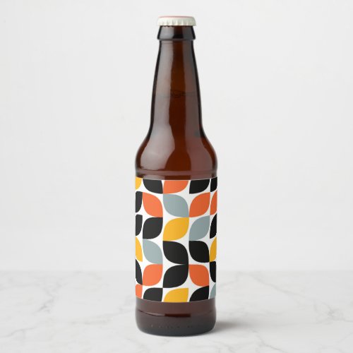 Colorful unique trendy urban leaf concept beer bottle label