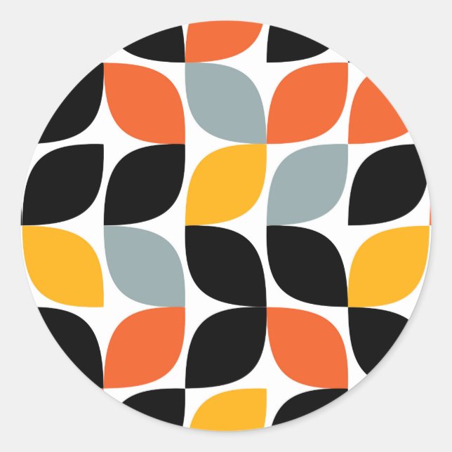 Colorful, unique, trendy, urban leaf concept classic round sticker (Front)