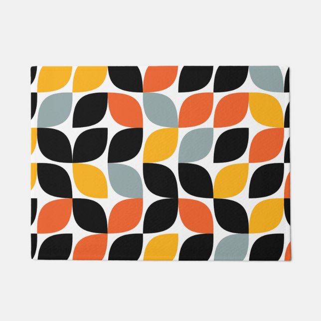 Colorful, unique, trendy, urban leaf concept doormat (Front)