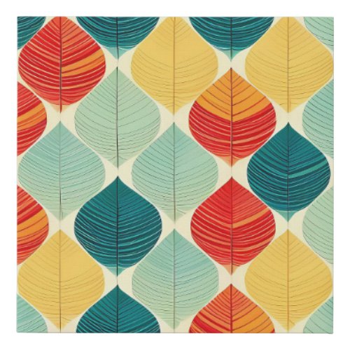 Colorful unique trendy urban leaf concept  faux canvas print