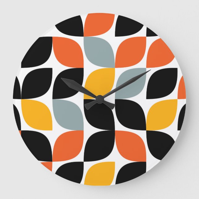 Colorful, unique, trendy, urban leaf concept large clock (Front)