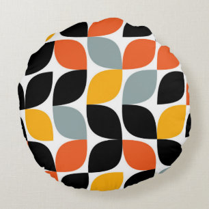Colorful, unique, trendy, urban leaf concept round pillow