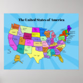 USA Map Poster
