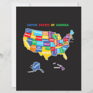 Colorful United states of America Map with states 