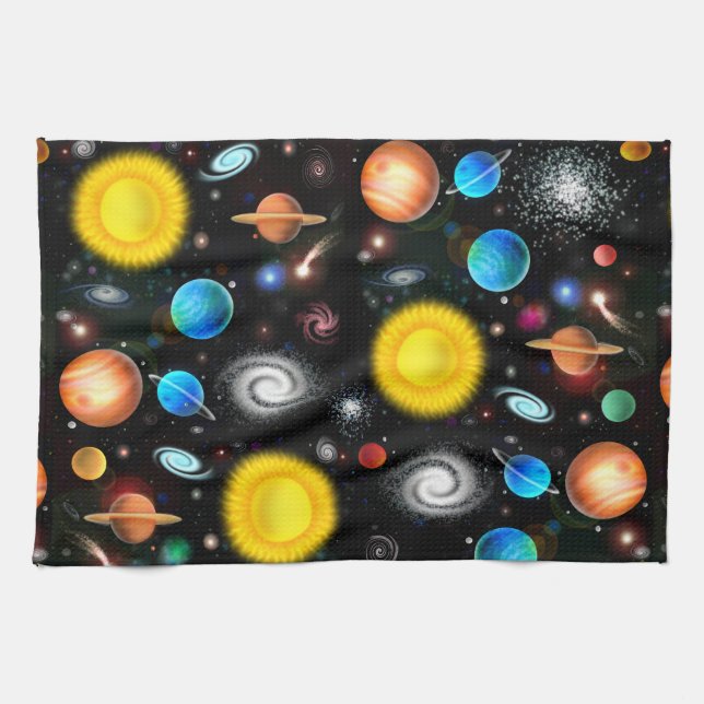 Colorful Universe Astronomy Space Kitchen Towel (Horizontal)