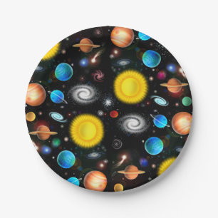 Colorful Universe Astronomy Space Paper Plates