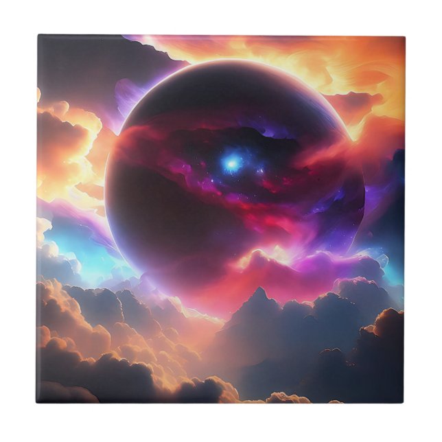 Colorful Universe  Ceramic Tile (Front)