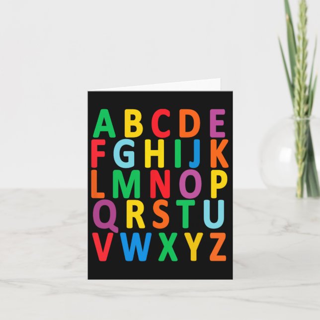 Colorful Uppercase Letters Alphabet Learn Abc Boy  Card (Front)
