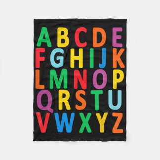 Colorful Uppercase Letters Alphabet Learn Abc Boy Fleece Blanket