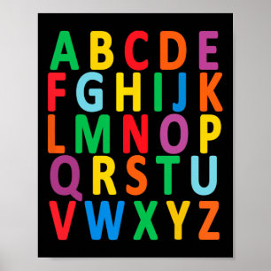 Colorful Uppercase Letters Alphabet Learn Abc Boy Poster