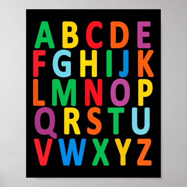 Colorful Uppercase Letters Alphabet Learn Abc Boy  Poster (Front)