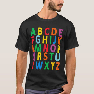 Colorful Uppercase Letters Alphabet Learn Abc Boy T-Shirt