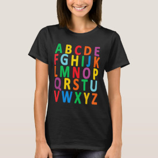Colorful Uppercase Letters Alphabet Learn Abc Boy T-Shirt