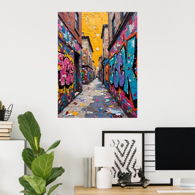 Colorful Urban Alley Poster (Home Office)