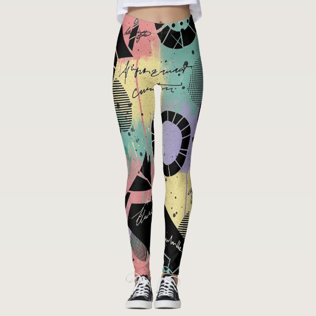 Colorful Urban Graffiti Pattern (10) Leggings (Front)