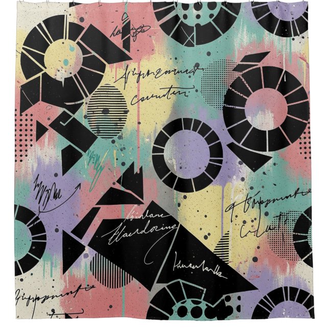 Colorful Urban Graffiti Pattern (10) Shower Curtain (Front)