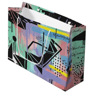 Colorful Urban Graffiti Pattern (11) Large Gift Bag