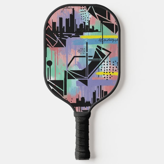 Colorful Urban Graffiti Pattern (11) Pickleball Paddle (Front)