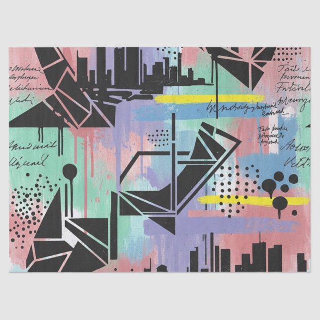 Colorful Urban Graffiti Pattern (11) Tissue Paper (Front)