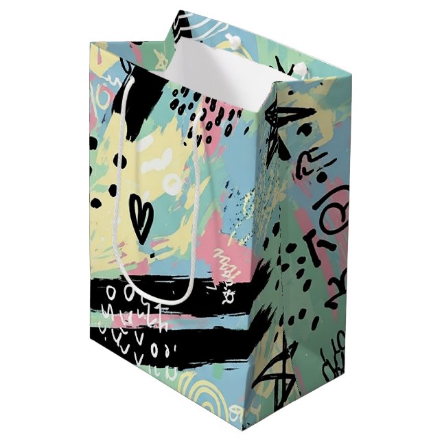 Colorful Urban Graffiti Pattern (12) Medium Gift Bag (Front Angled)