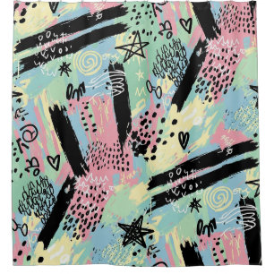 Colorful Urban Graffiti Pattern (12) Shower Curtain