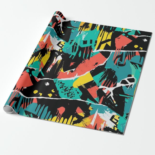 Colorful Urban Graffiti Pattern (13) Wrapping Paper (Unrolled)