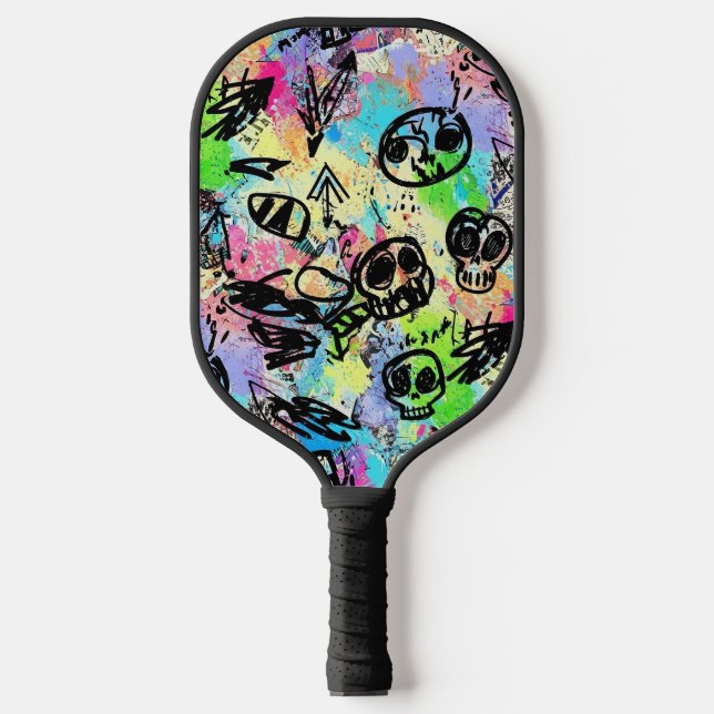 Colorful Urban Graffiti Pattern (1) Pickleball Paddle (Front)