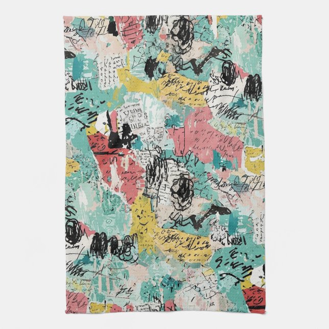 Colorful Urban Graffiti Pattern (2) Kitchen Towel (Vertical)