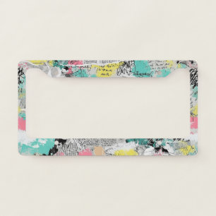 Colorful Urban Graffiti Pattern (3) License Plate Frame