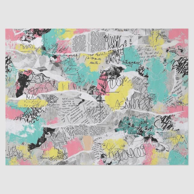 Colorful Urban Graffiti Pattern (3) Tissue Paper (Front)
