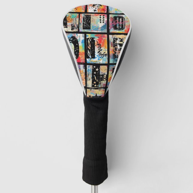 Colorful Urban Graffiti Pattern (5) Golf Head Cover (Front)