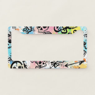 Colorful Urban Graffiti Pattern (6) License Plate Frame