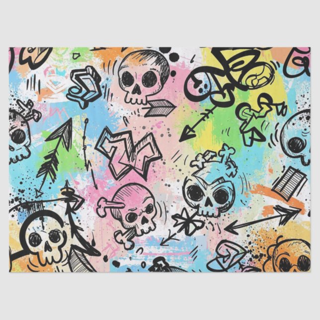 Colorful Urban Graffiti Pattern (6) Tissue Paper (Front)