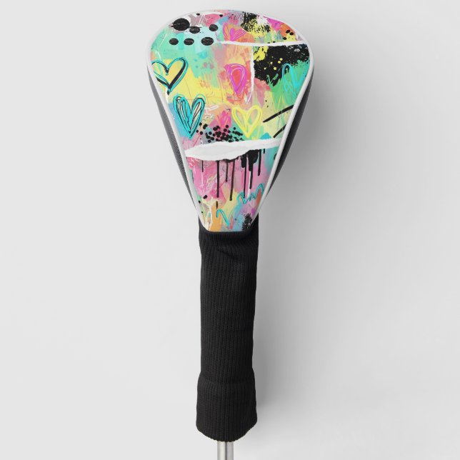 Colorful Urban Graffiti Pattern (7) Golf Head Cover (Front)