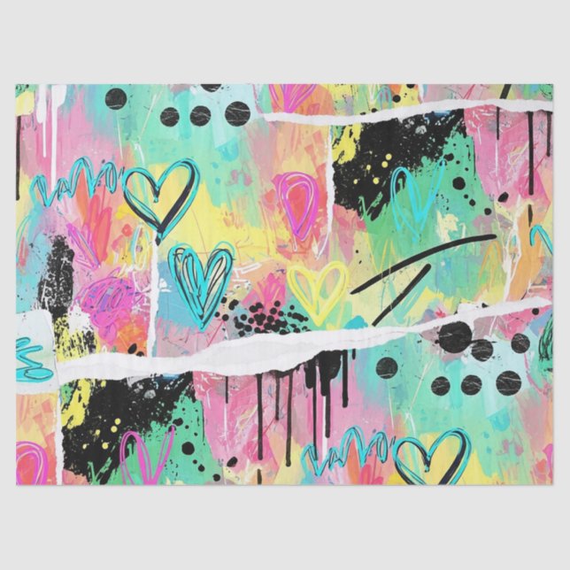 Colorful Urban Graffiti Pattern (7) Tissue Paper (Front)