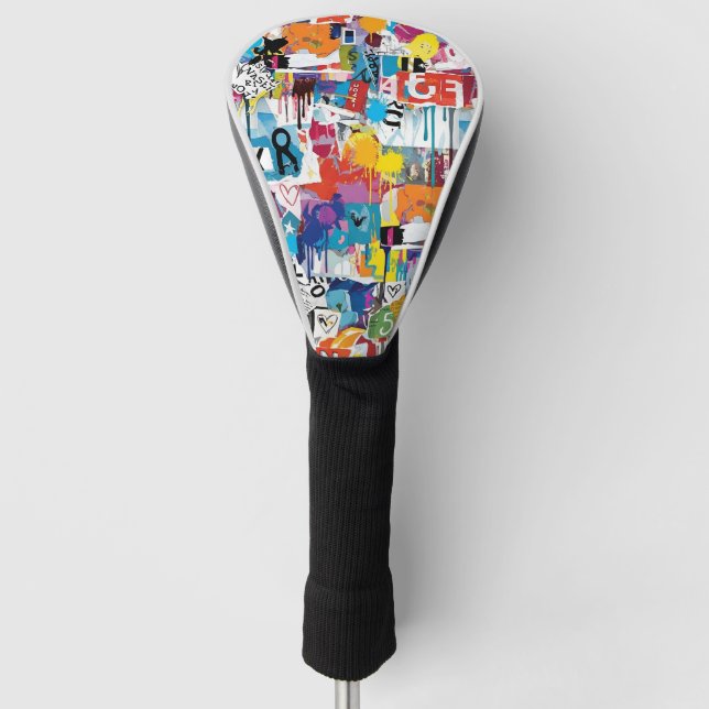 Colorful Urban Graffiti Pattern (8) Golf Head Cover (Front)