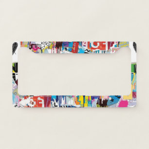 Colorful Urban Graffiti Pattern (8) License Plate Frame