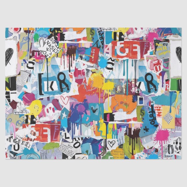 Colorful Urban Graffiti Pattern (8) Tissue Paper (Front)